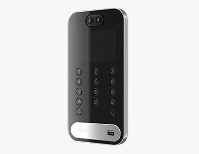 Silver video door phone with keypad